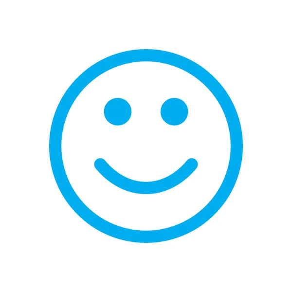 Eps10 Blue Vector Smile Line Art Icon Logo Simple Flat — стоковый вектор