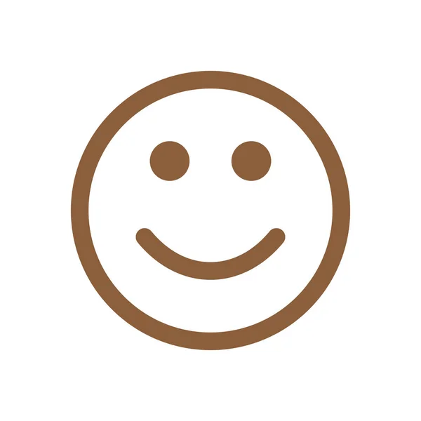 Eps10 Brown Vector Smile Line Art Icon Logo Simple Flat — стоковый вектор