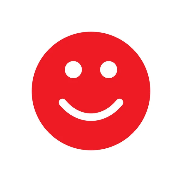 Eps10 Красный Вектор Улыбка Твердой Значок Логотип Простой Плоской Trendy — стоковый вектор