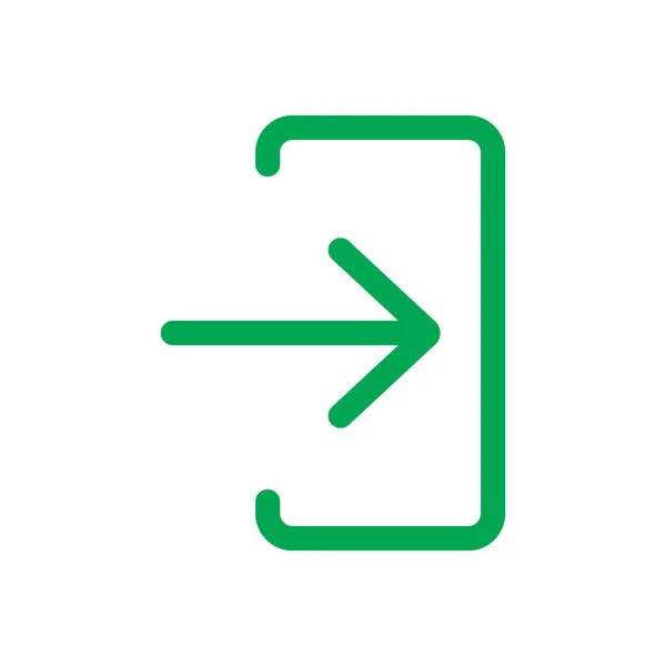 Eps10 Green Vector Login Icon Logo Simple Flat Trendy Modern — 스톡 벡터