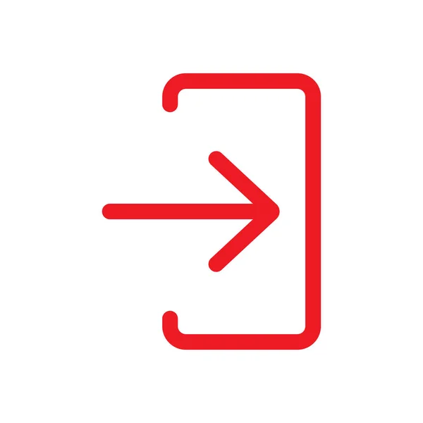 Eps10 Red Vector Login Icon Logo Simple Flat Trendy Modern — Wektor stockowy