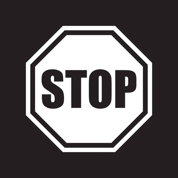 Eps10 White Vector Stop Sign Logo Simple Flat Trendy Modern — Stock vektor