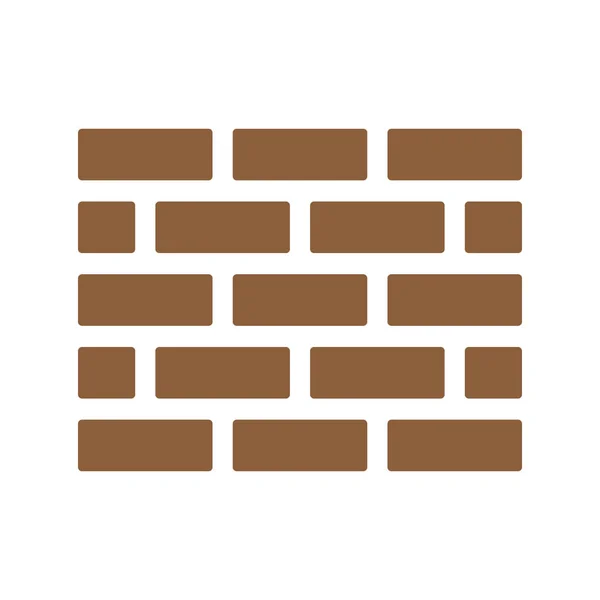 Eps10茶色のベクトルの壁のアイコンやロゴ白の背景に隔離されたシンプルなフラットトレンディーなモダンなスタイル — ストックベクタ