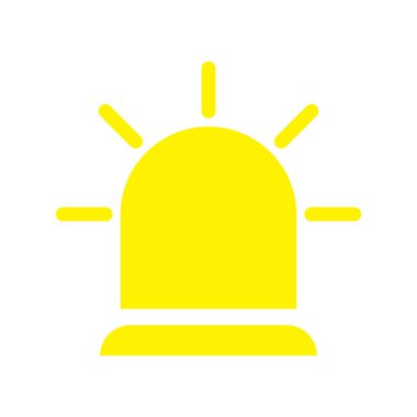 eps10 yellow vector siren icon or logo in simple flat trendy modern style isolated on white background