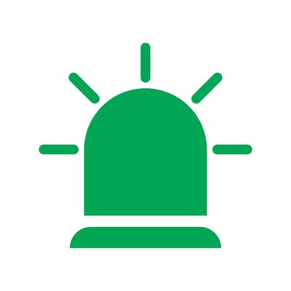 Eps10 Green Vector Siren Icon Logo Simple Flat Trendy Modern — Vetor de Stock