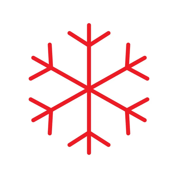 Eps10 Ikona Lub Logo Czerwonego Wektora Płatka Śniegu Prostym Modnym — Wektor stockowy