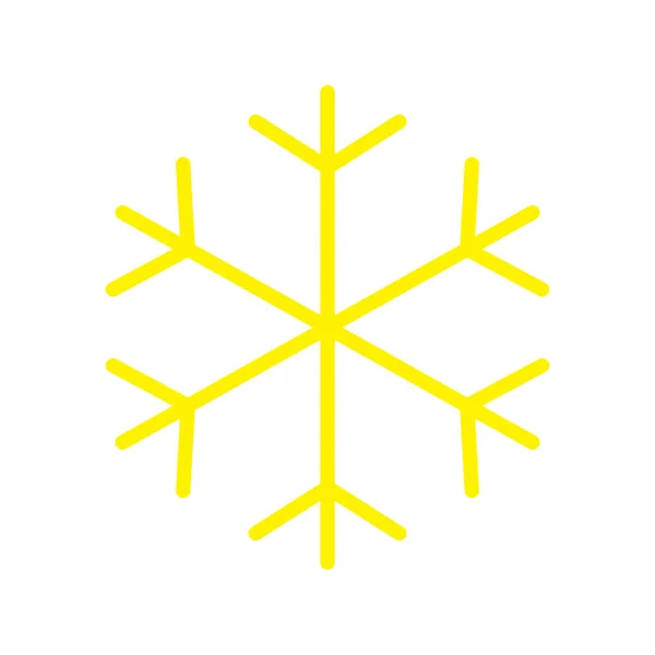 Eps10 Żółty Wektor Ikona Płatka Śniegu Lub Logo Prostym Płaskim — Wektor stockowy