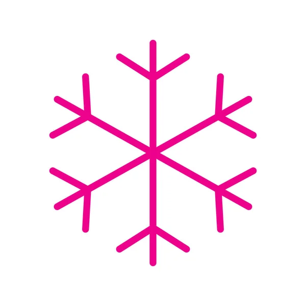 Eps10 Różowy Wektor Ikona Płatka Śniegu Lub Logo Prostym Płaskim — Wektor stockowy