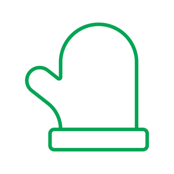 Eps10 Yeşil Vektör Eldiven Çizgisi Resim Simgesi Logosu Beyaz Arkaplanda — Stok Vektör