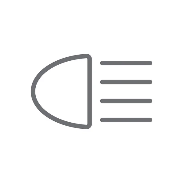 Eps10 Grey Vector Headlight Signal Line Art Icon Logo Simple — Stock Vector