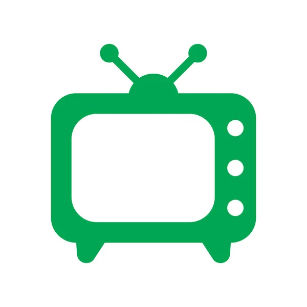 Eps10 Groene Vector Televisie Solide Pictogram Eenvoudige Flat Trendy Moderne — Stockvector