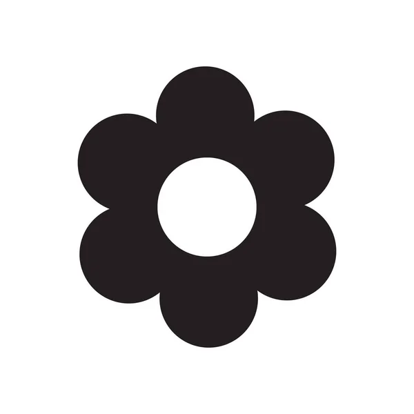 Eps10 Чорна Векторна Квітка Суцільна Ікона Або Логотип Простому Модному — стоковий вектор