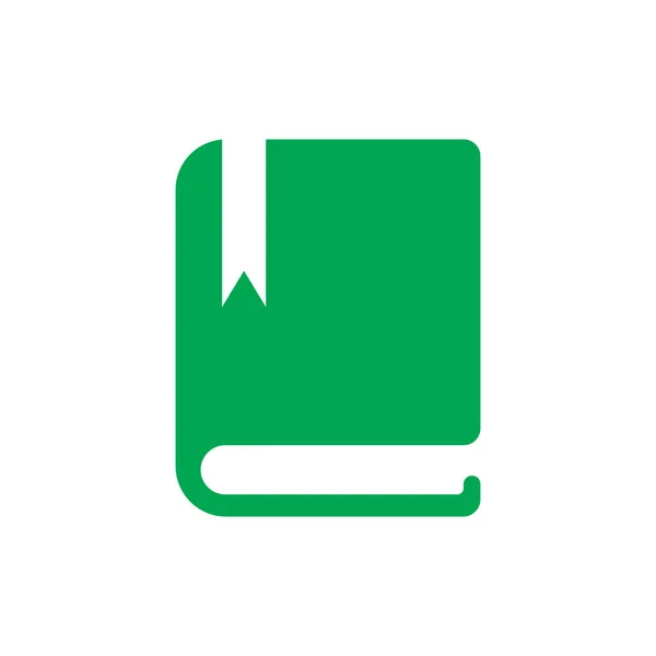 Eps10 Livro Vetorial Verde Ícone Diário Sólido Estilo Moderno Plana — Vetor de Stock