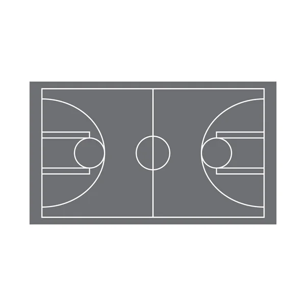 Eps10 Grey Vector Basketball Court Icon Simple Flat Trendy Modern — Stock Vector