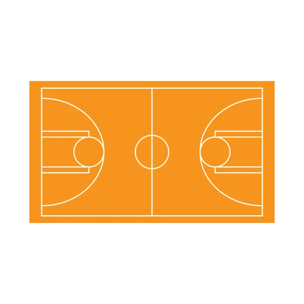 Eps10 Arancione Vettore Icona Del Campo Basket Semplice Piatto Alla — Vettoriale Stock