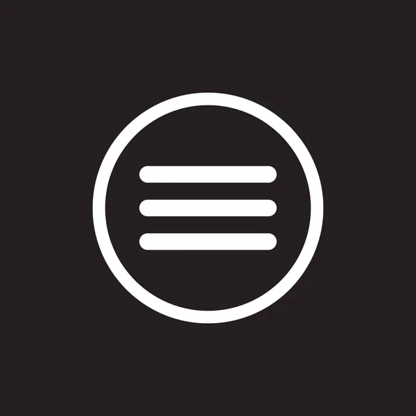 Eps10 햄버거 아이콘 로고검은 배경에 두꺼운 — 스톡 벡터