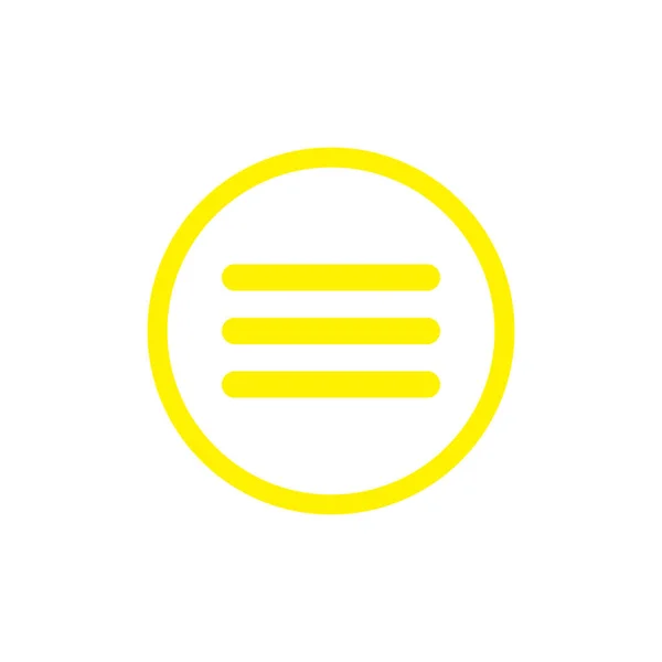 Eps10 Žlutý Vektor Hamburger Menu Čára Výtvarné Ikony Nebo Logo — Stockový vektor