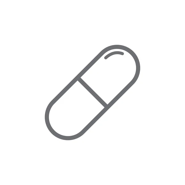 Eps10 Grey Vector Capsule Outline Icon Isolated White Background Pill — Stockvector