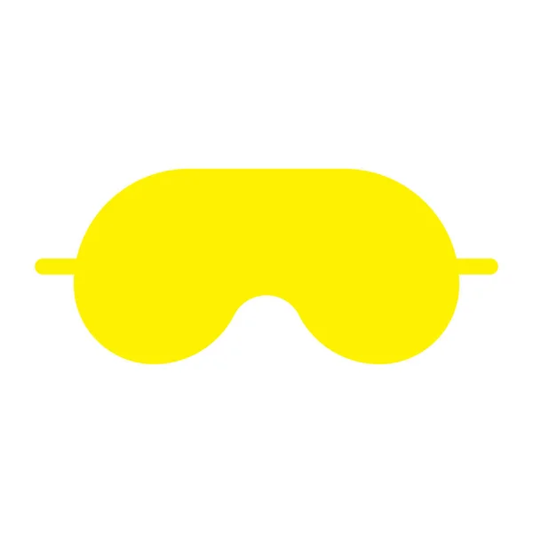 Eps10 Yellow Vector Sleeping Mask Solid Icon Isolated White Background — Image vectorielle