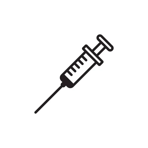 Eps10 Black Vector Injection Line Icon Isolated White Background Syringe — ストックベクタ