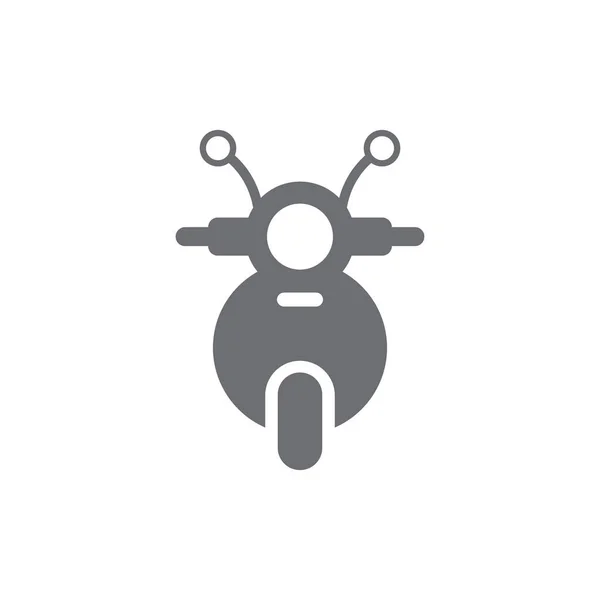 eps10 grey vector motorcycle front view icon isolated on white background. scooter symbol in a simple flat trendy modern style for your website design, logo, pictogram, and mobile application