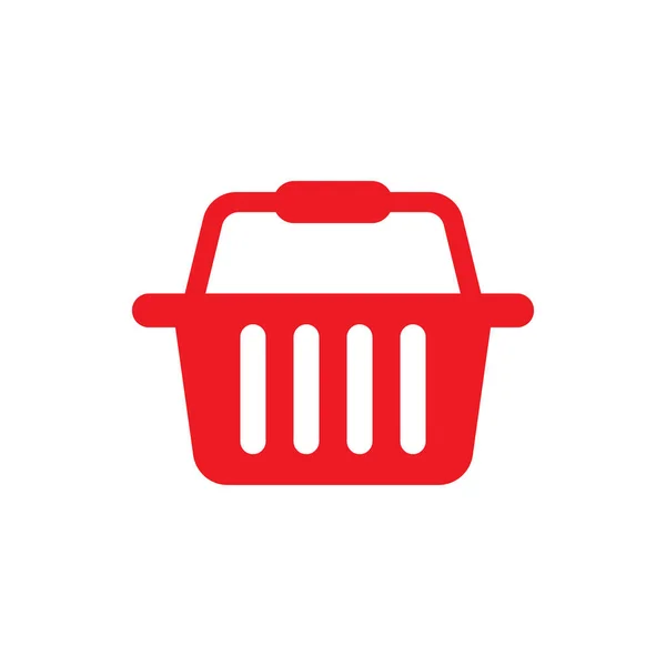 Eps10 Red Vector Shopping Basket Solid Icon Isolated White Background — Stockvector