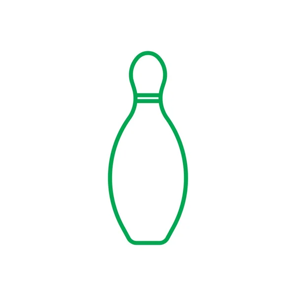 Eps10 Green Vector Bowling Pin Line Icon Isolated White Background — Stockvektor