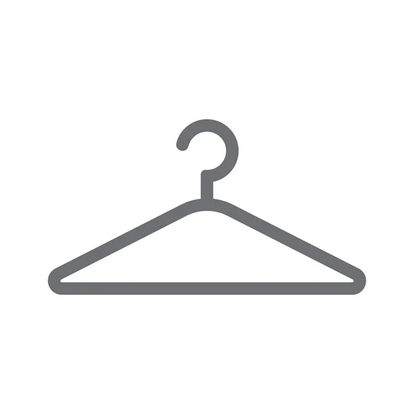 Eps10 Grey Vector Clothes Hanger Line Art Isolated White Background — Vector de stock