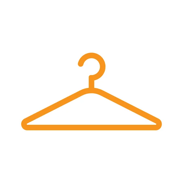 Eps10 Оранжевая Векторная Одежда Hanger Line Art Изолирована Белом Фоне — стоковый вектор