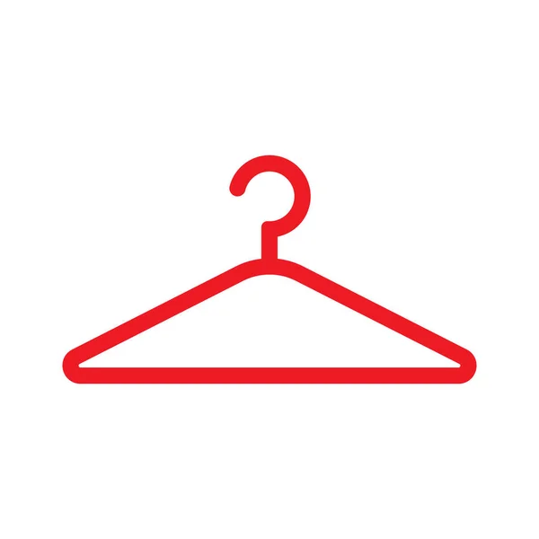 Eps10 Красная Векторная Одежда Hanger Line Art Изолирована Белом Фоне — стоковый вектор