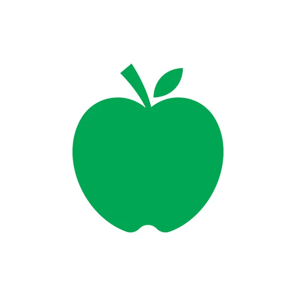 Eps10 Green Vector Apple Solid Icon Isolated White Background Apple — Wektor stockowy