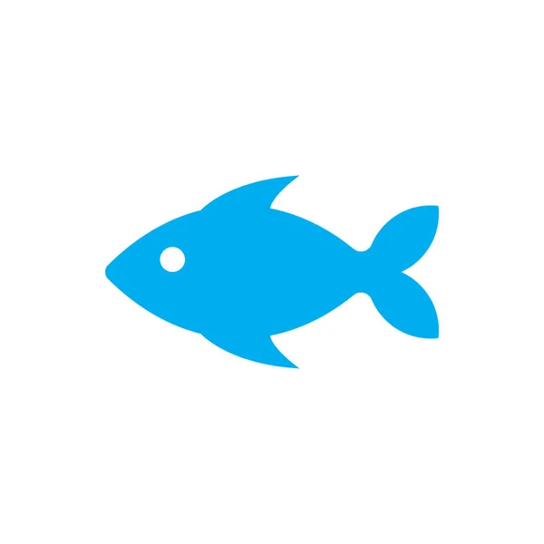 Eps10 Blue Vector Fish Solid Icon Isolated White Background Aquarium — Wektor stockowy