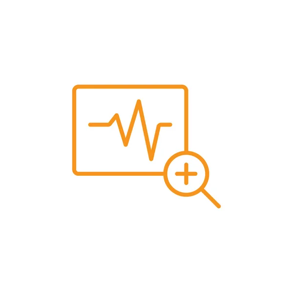Eps10 Orange Vector Diagnostic Magnifying Glass Icon Isolated White Background — ストックベクタ