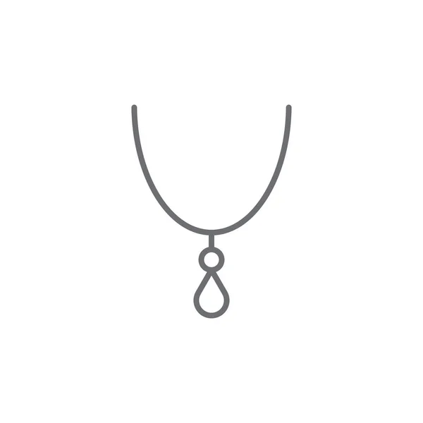 Eps10 Серое Векторное Ожерелье Иконка Кулон Линии Искусства Изолированы Белом — стоковый вектор
