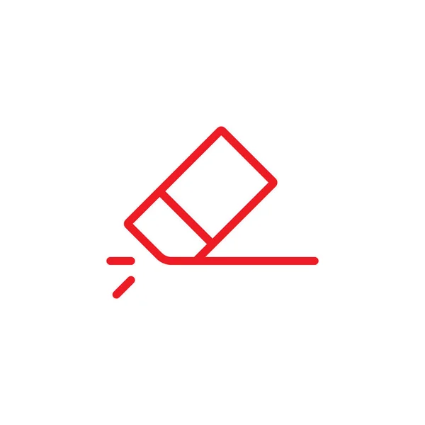 Eps10 Czerwony Wektor Gumka Abstrakcyjna Linia Ikona Sztuki Izolowane Białym — Wektor stockowy