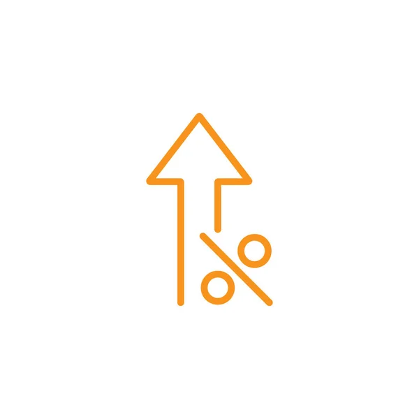 Eps10 Oranžový Vektor Procento Šipky Nahoru Abstraktní Čára Art Ikona — Stockový vektor