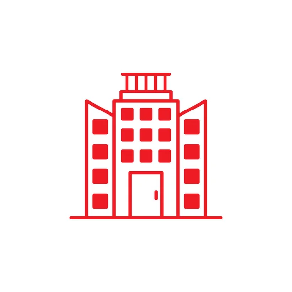 Eps10 Красный Векторный Офис Значок Здания Townhall Выделенный Белом Фоне — стоковый вектор