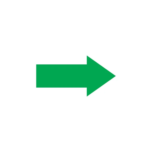Eps10 Vector Verde Flecha Derecha Icono Sólido Abstracto Aislado Sobre — Vector de stock