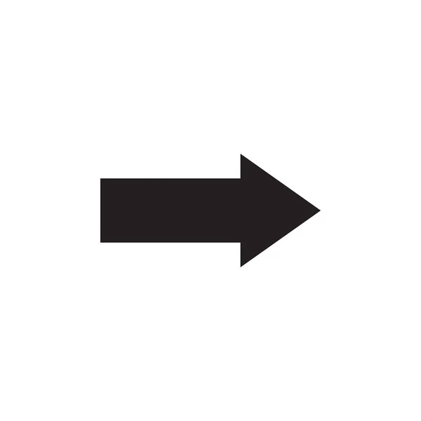 Eps10 Vector Negro Flecha Derecha Icono Sólido Abstracto Aislado Sobre — Vector de stock