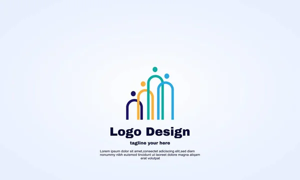 Idea Astratta Family Link Logo Design Template — Vettoriale Stock