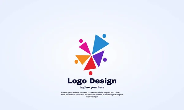 Abstrato Comunidade Rede Social Ícone Design Simples Ilustrador — Vetor de Stock