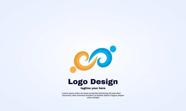 Abstrakte Menschen Logo Symbol Vektor Illustration Design Vorlage — Stockvektor