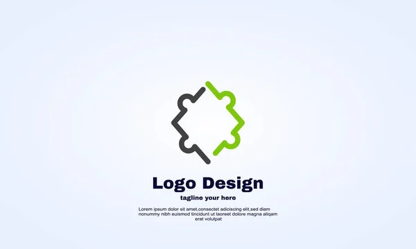 Abstrakcyjny Puzzle Logo Ikona Wektor Ilustracja Projekt Szablon — Wektor stockowy