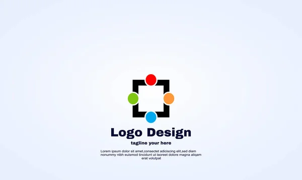 Vector Abstracto Comunidad Personas Logotipo Diseño Plantilla Creativa — Vector de stock