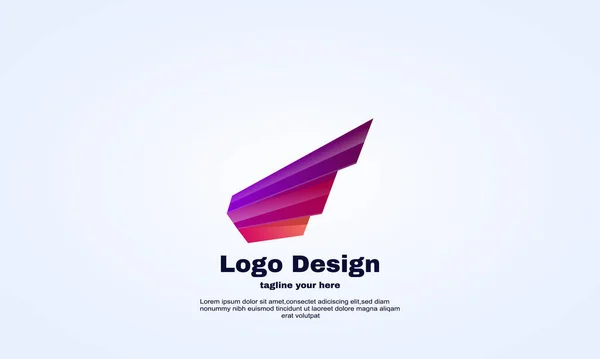 Idée Abstrait Avion Aile Logo Modèle Illustrateur — Image vectorielle