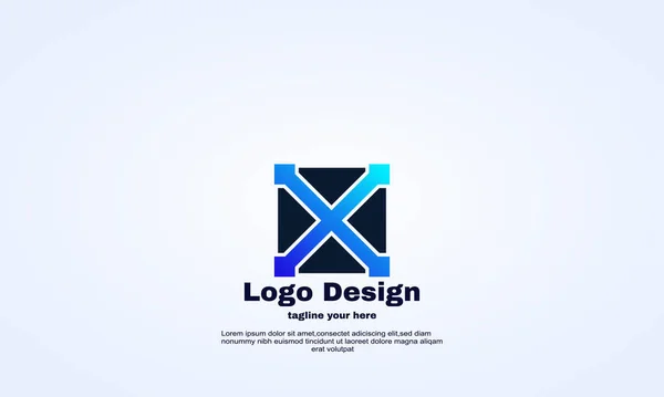 Vetor Digital Logotipo Modelo Abstrato Letra — Vetor de Stock