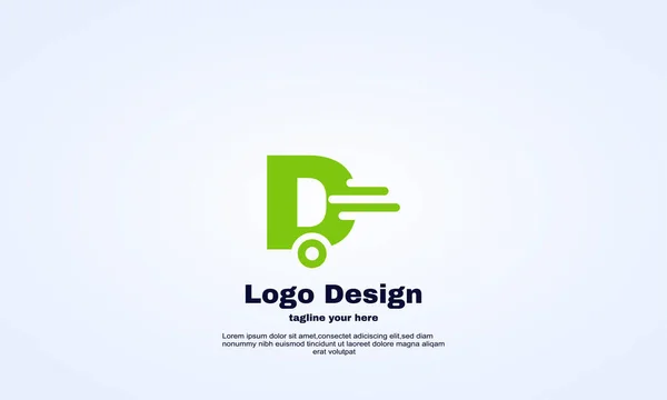 Vector Inicial Letra Logotipo Forma Verde — Vector de stock
