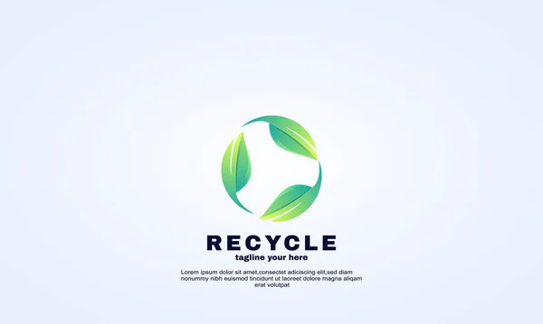 Abstrakcyjny Liść Recyklingu Logo Projekt Wektor Ilustracja Gradientowy Kolor — Wektor stockowy