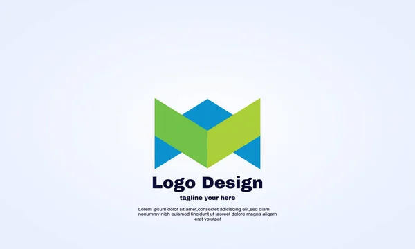 Empresa Logotipo Inicial Vetor Modelo Abstrato Material — Vetor de Stock