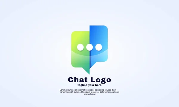 Empresa Chat Logo Vector Plantilla Material Abstracto — Vector de stock